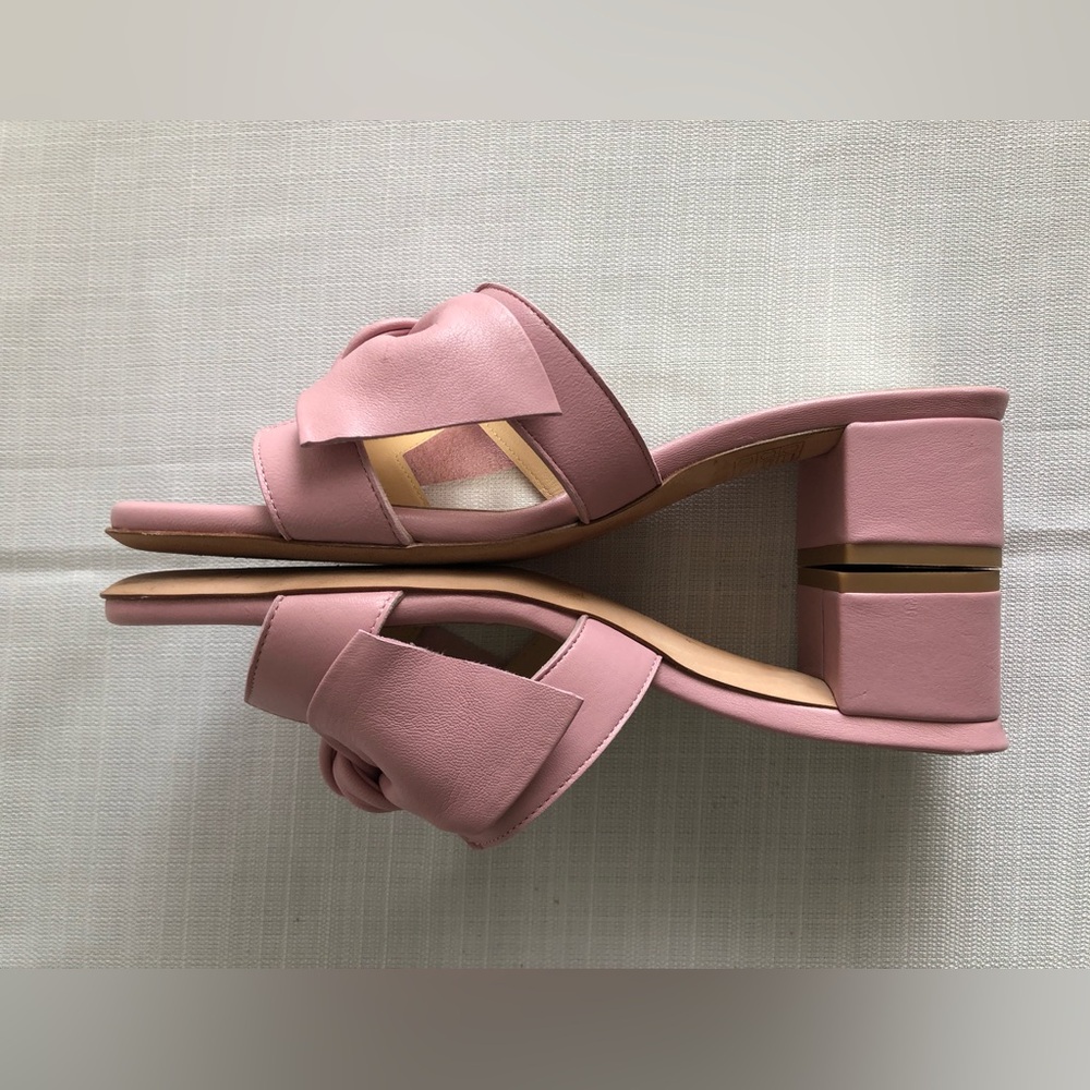 Clorinda Antinori Sandals Pink Leather Block Heel Made in Italy Size 7 $345 - Picture 9 of 12